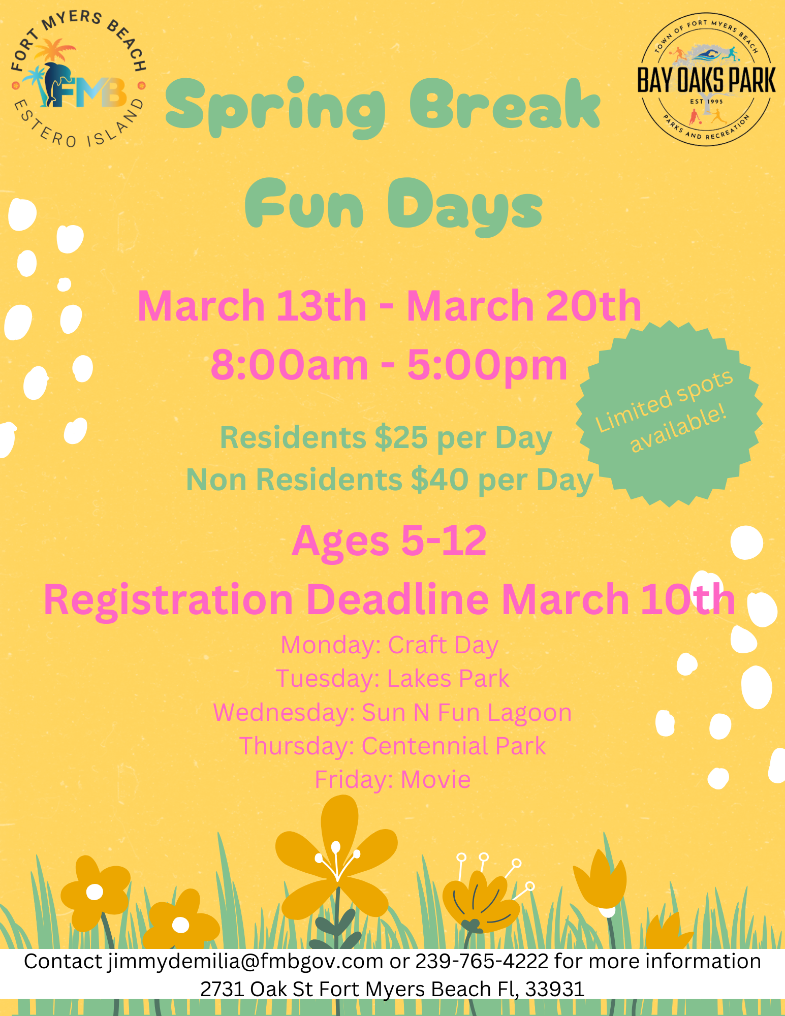 Spring Break Fun Day Flyer 2026