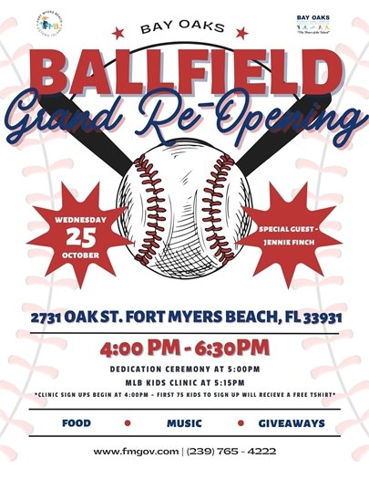 Ball field grand reopening rescheduled 10-25-23